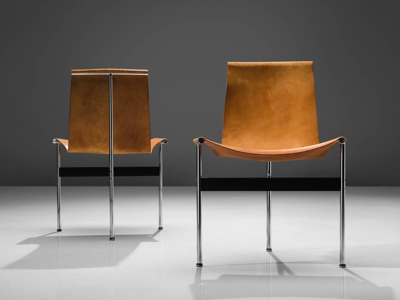 Katavolos, Kelley and Littell T-Chairs in Cognac Leather, Set of Ten In Good Condition In Waalwijk, NL