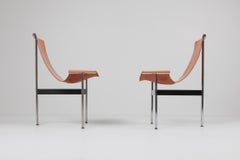 Katavolos, Kelley and Littell T-Chairs in Original Cognac Leather