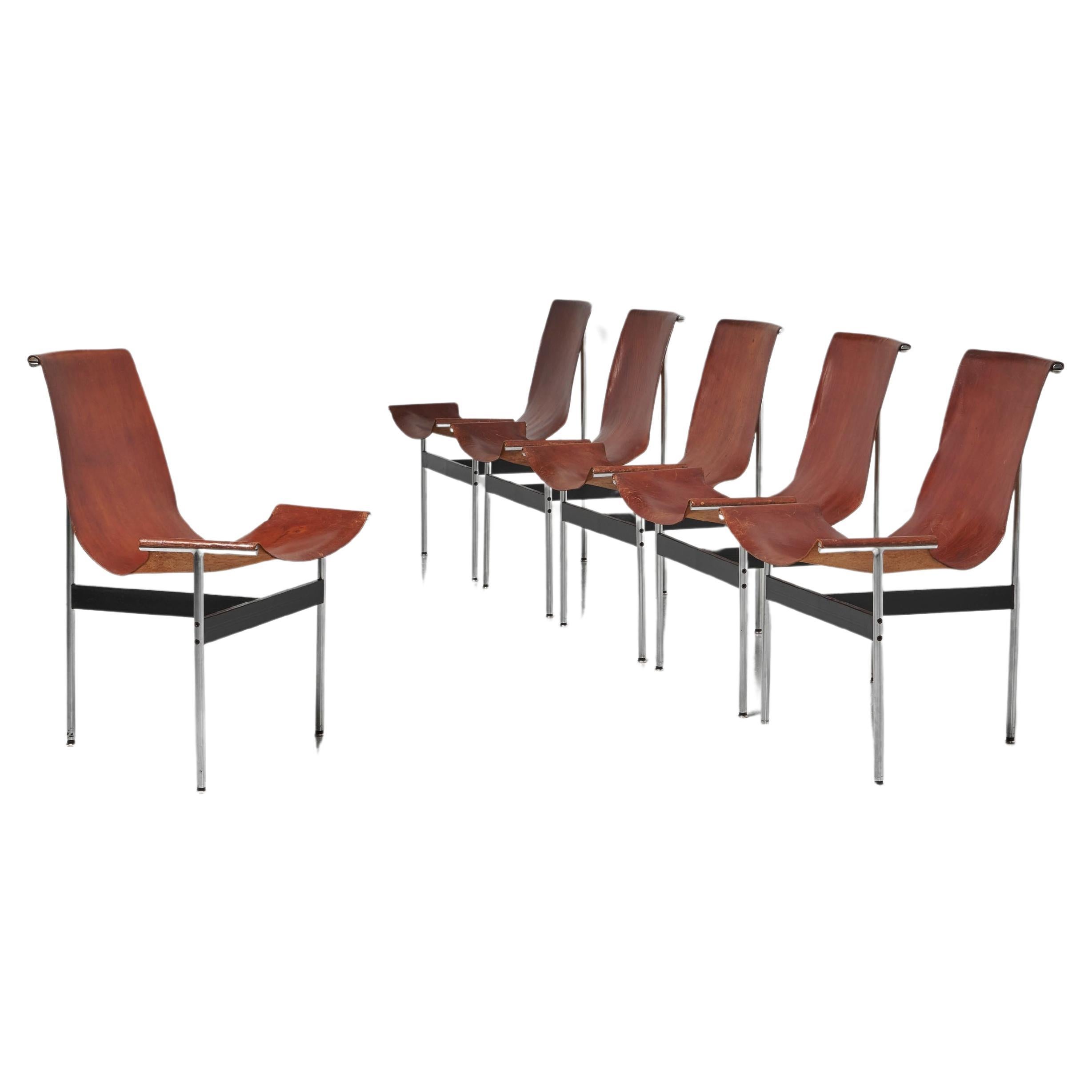 Katavolos, Kelley and Littell T-Chairs set of 6 ICF de Padova Italy 1952