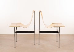 Katavolos, Kelly and Littell Set of Two T-Chairs in Ochre Transparent PVC