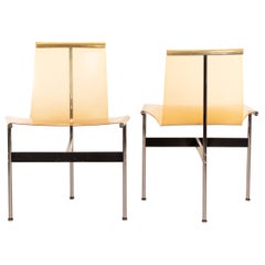Katavolos, Kelly and Littell Set of Two T-Chairs in Ochre Transparent PVC
