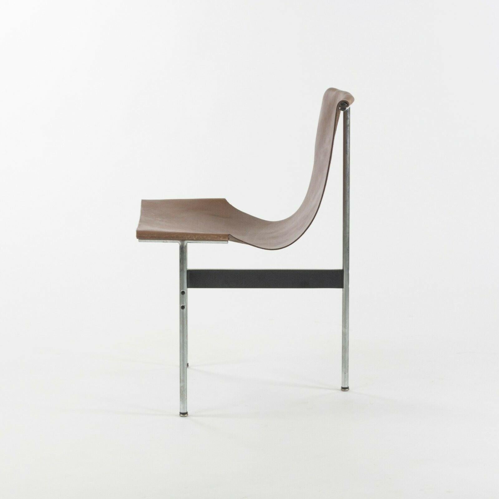 Katavolos Littel und Kelley T Stühle für Laverne International aus braunem Leder im Angebot 1