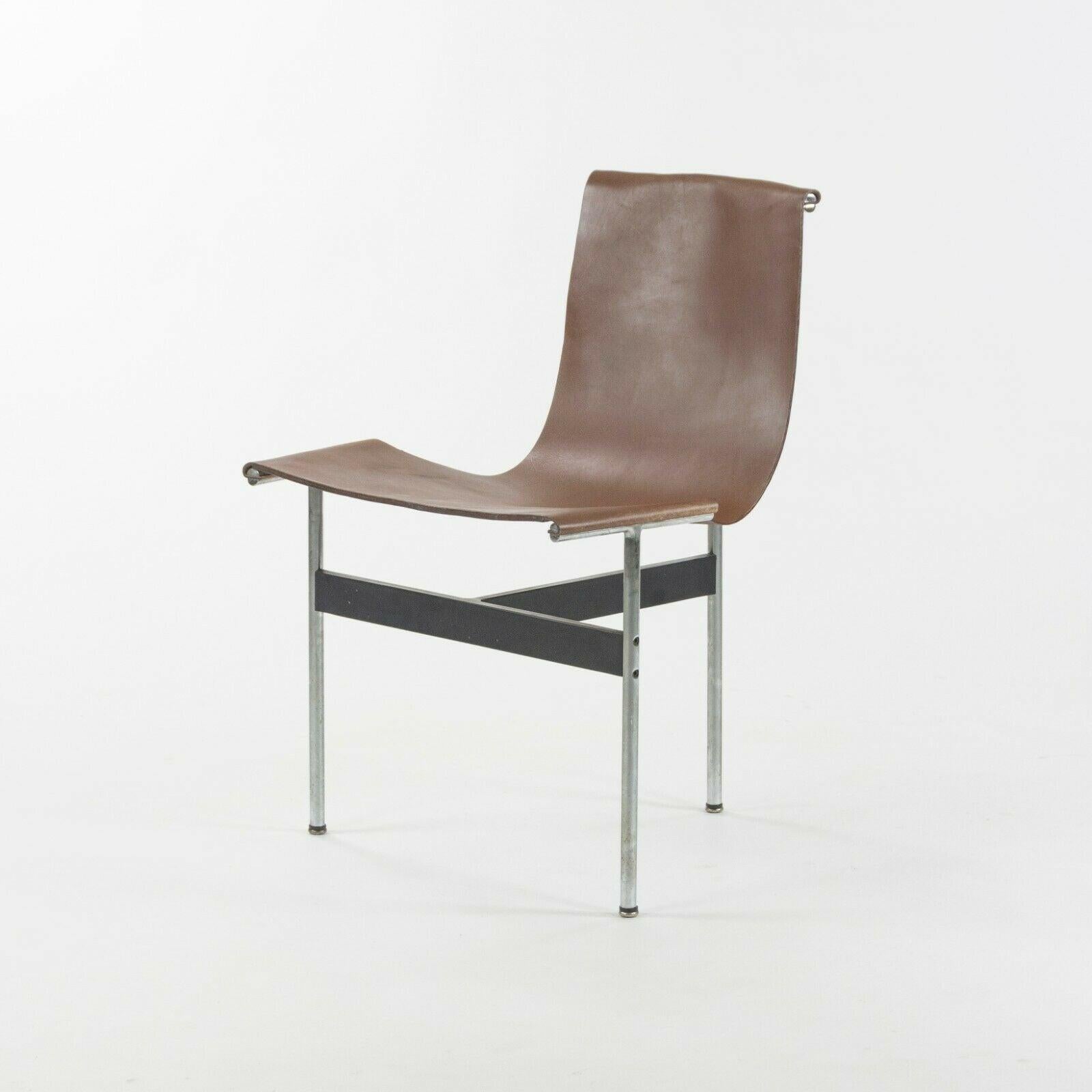 Katavolos Littel und Kelley T Stühle für Laverne International aus braunem Leder im Angebot 2