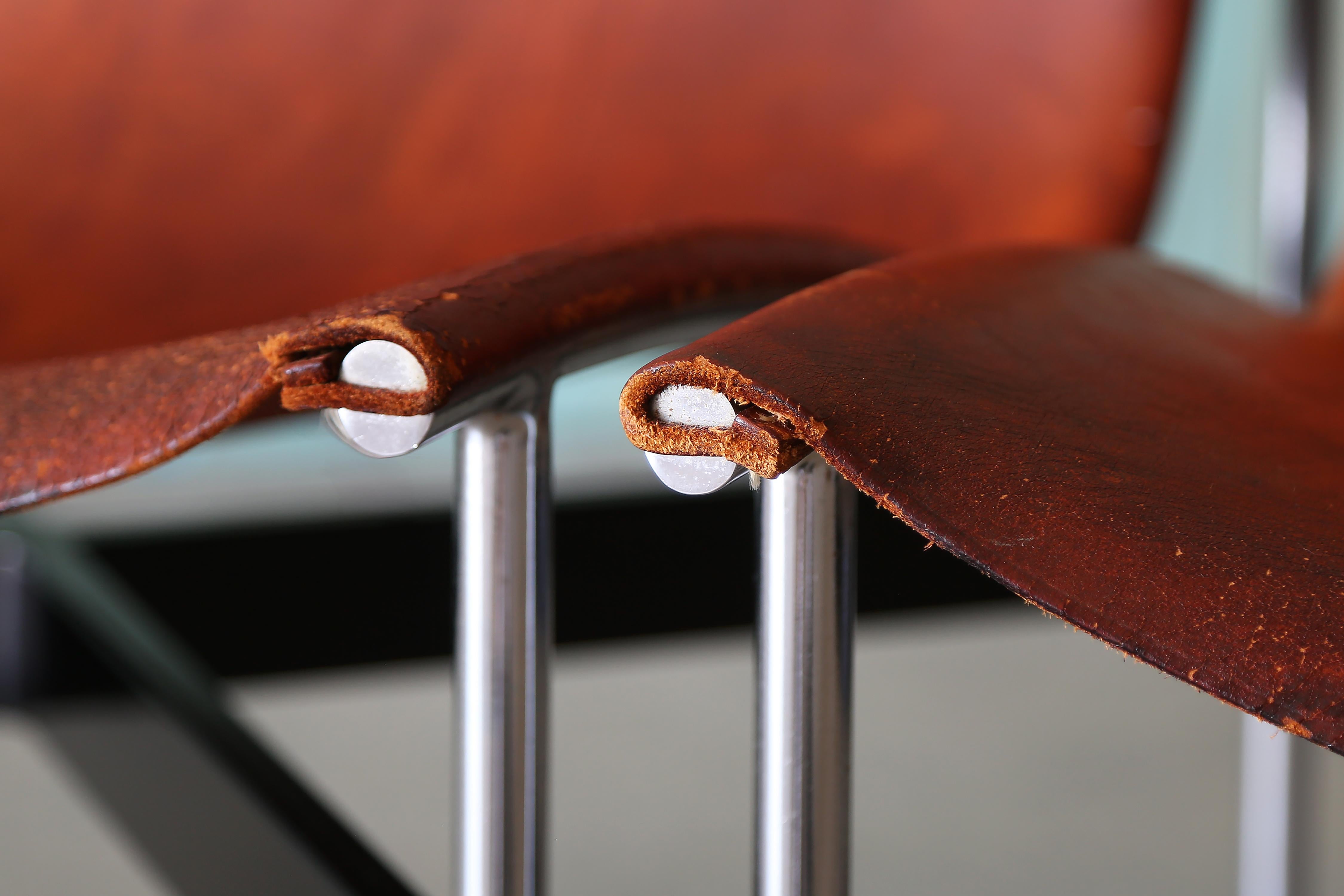 Katavolos, Littell and Kelley Leather and Chrome New York Chairs - A Pair For Sale 1