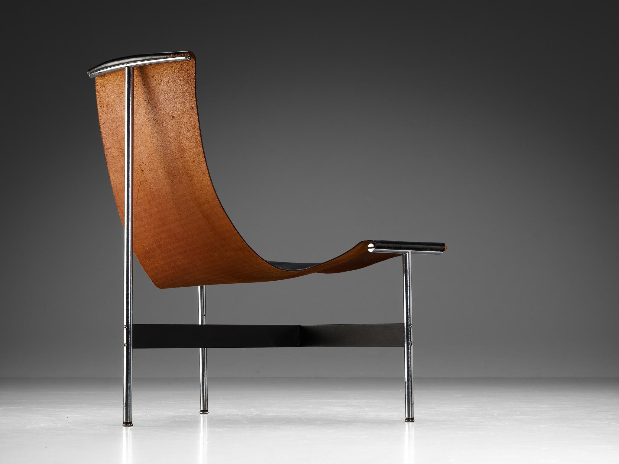 Mid-Century Modern Katavolos, Littell, & Kelley ‘3LC’ Lounge Chair in Black Leather and Steel  For Sale