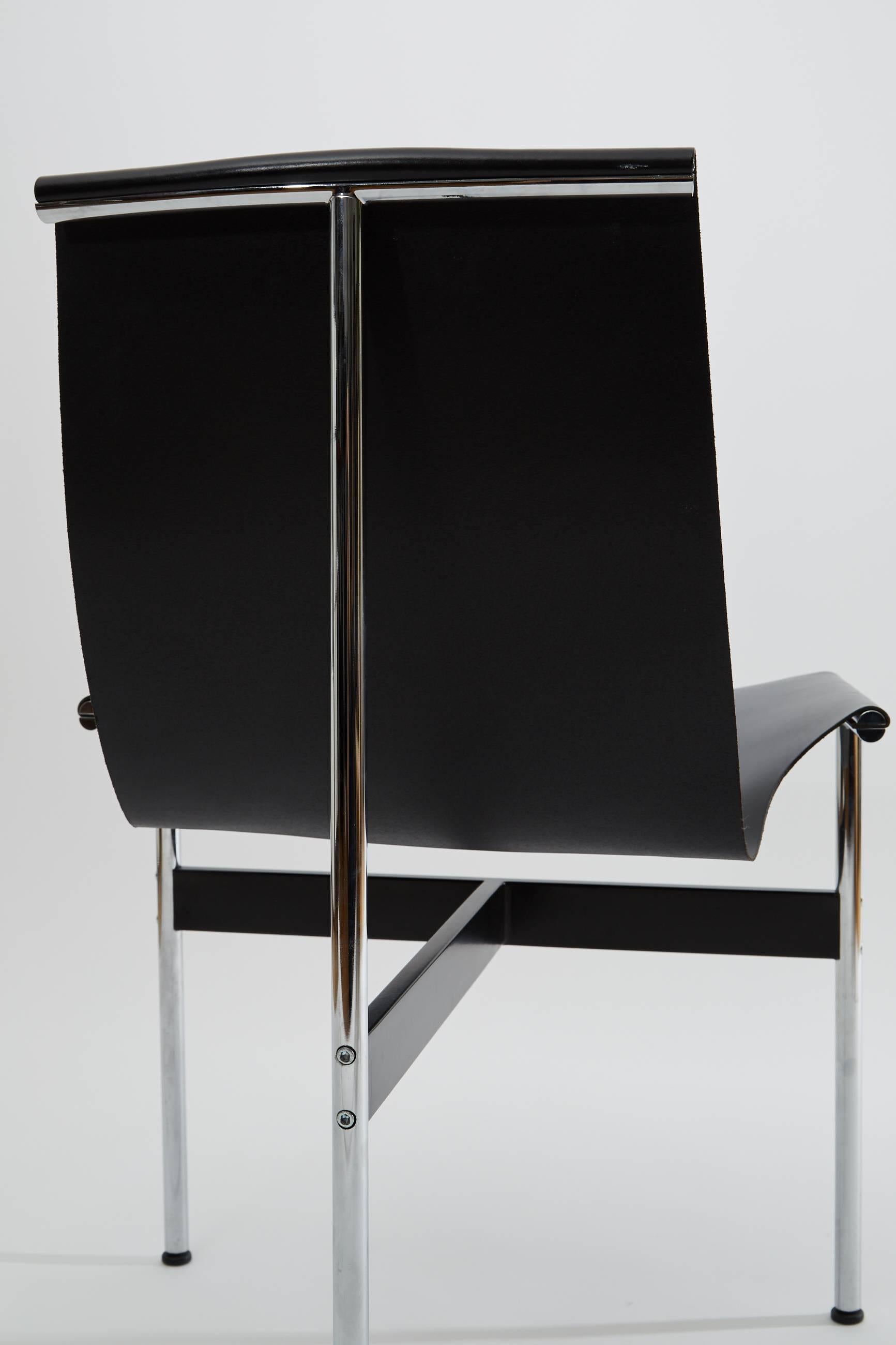 Katavolos Littell Kelley New York T-Chair Chrome Tripod and Black Leather, 1952 For Sale 10