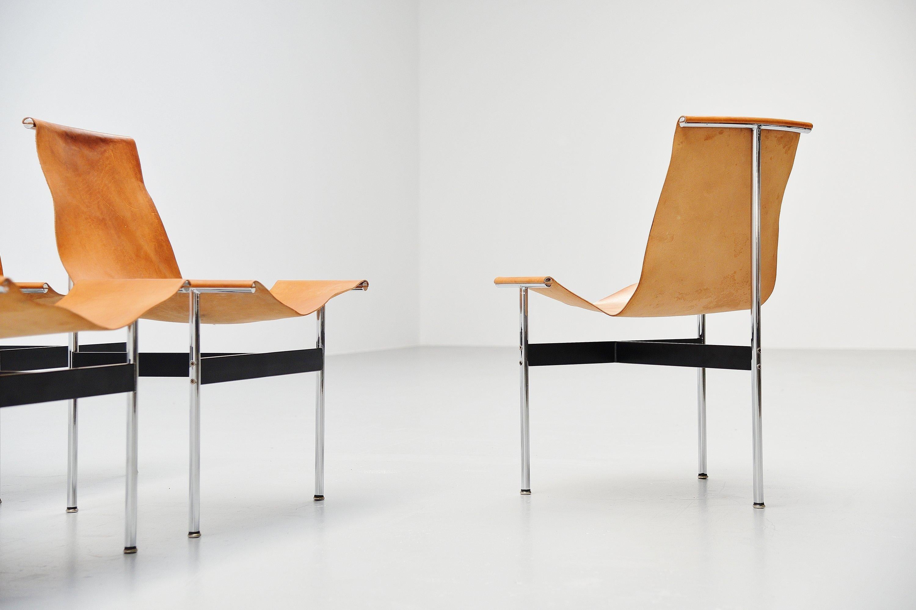 Plated Katavolos Littell Kelly T-Chairs Set for ICF De Padova, 1964