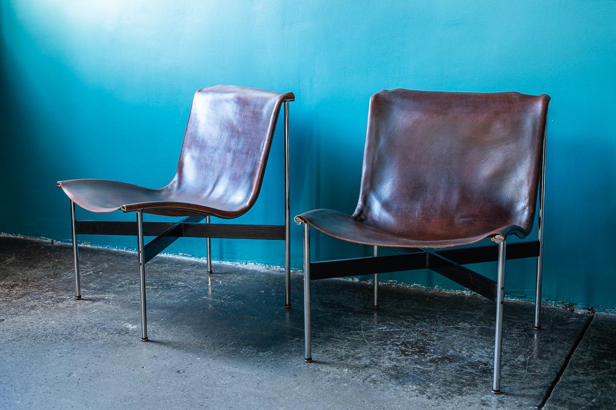 Mid-Century Modern Katavolos, Little & Kelly Brown Leather Chairs