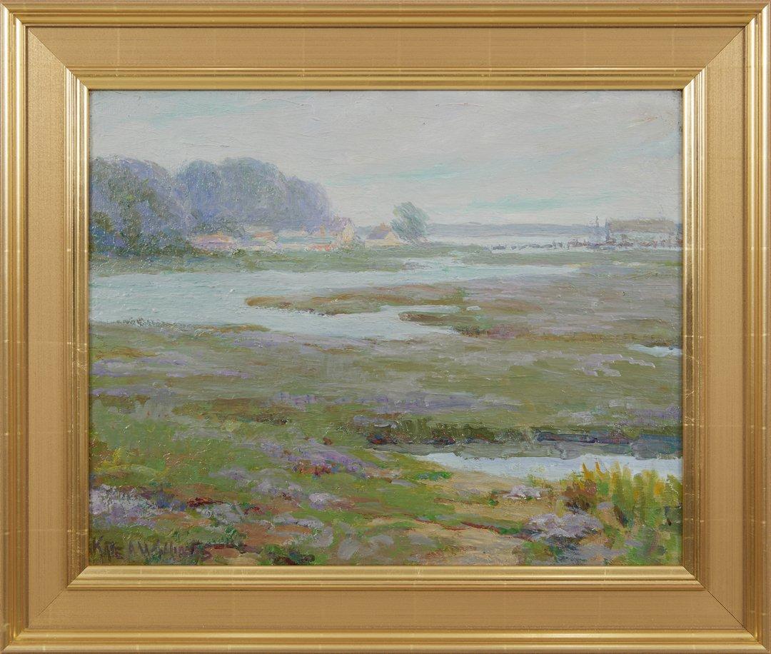 Paludi salate, paesaggio di Cape Cod, inizio del XX secolo Artista donna di New York - Painting di Kate A. Williams