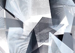 City Limits - Abstract geometric print on paper, Modern Style, Monotone