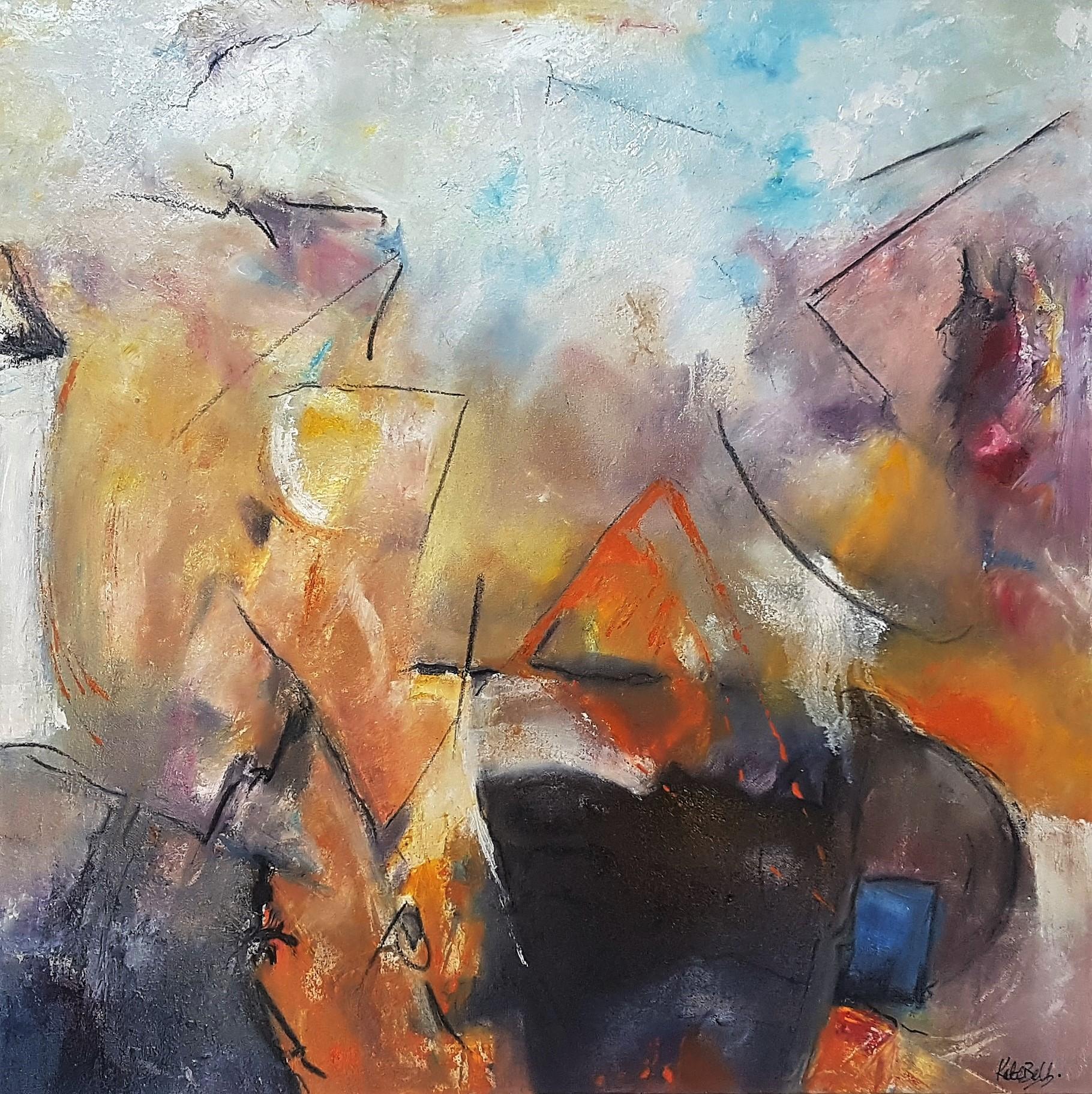 Kate Bell Abstract Painting - The Listening Land:  Contemporary Abstract Oil Painting