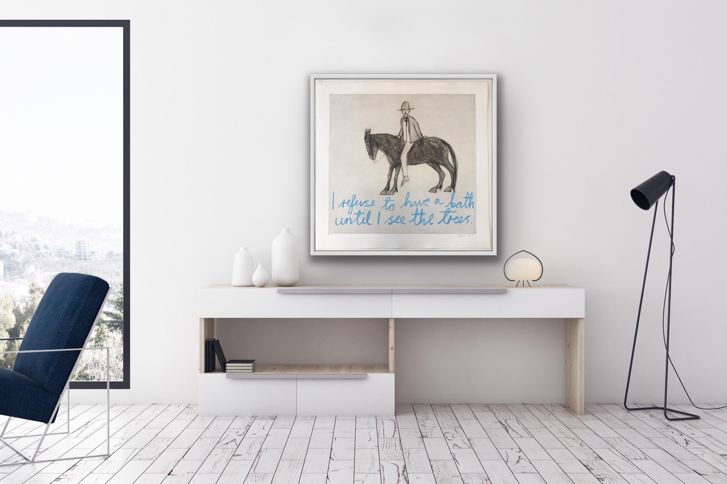 I Refuse To Have A Bath Until I See The Trees, original, contemporary art - Gray Abstract Print by Kate Boxer