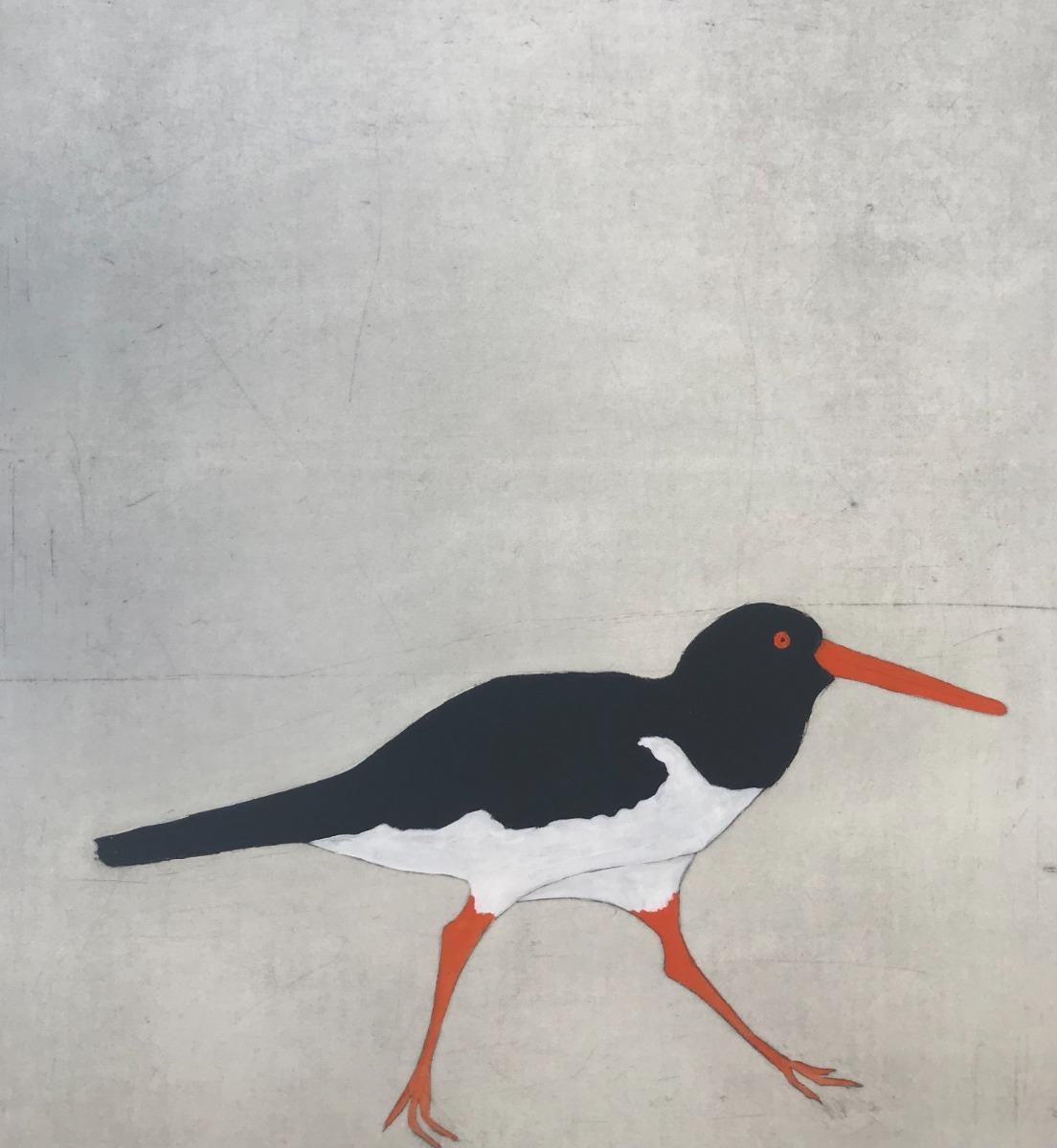 A limited edition drypoint and gouache print of an oystercatcher bird. 

Additional information:

Drypoint on Paper

Edition of 30

73.5 H x 68.5 W cm (28.94 x 26.97 in)

Sold unframed



Image size: 
Height: 53cm (20.87 in) 
Width: 48cm (18.90