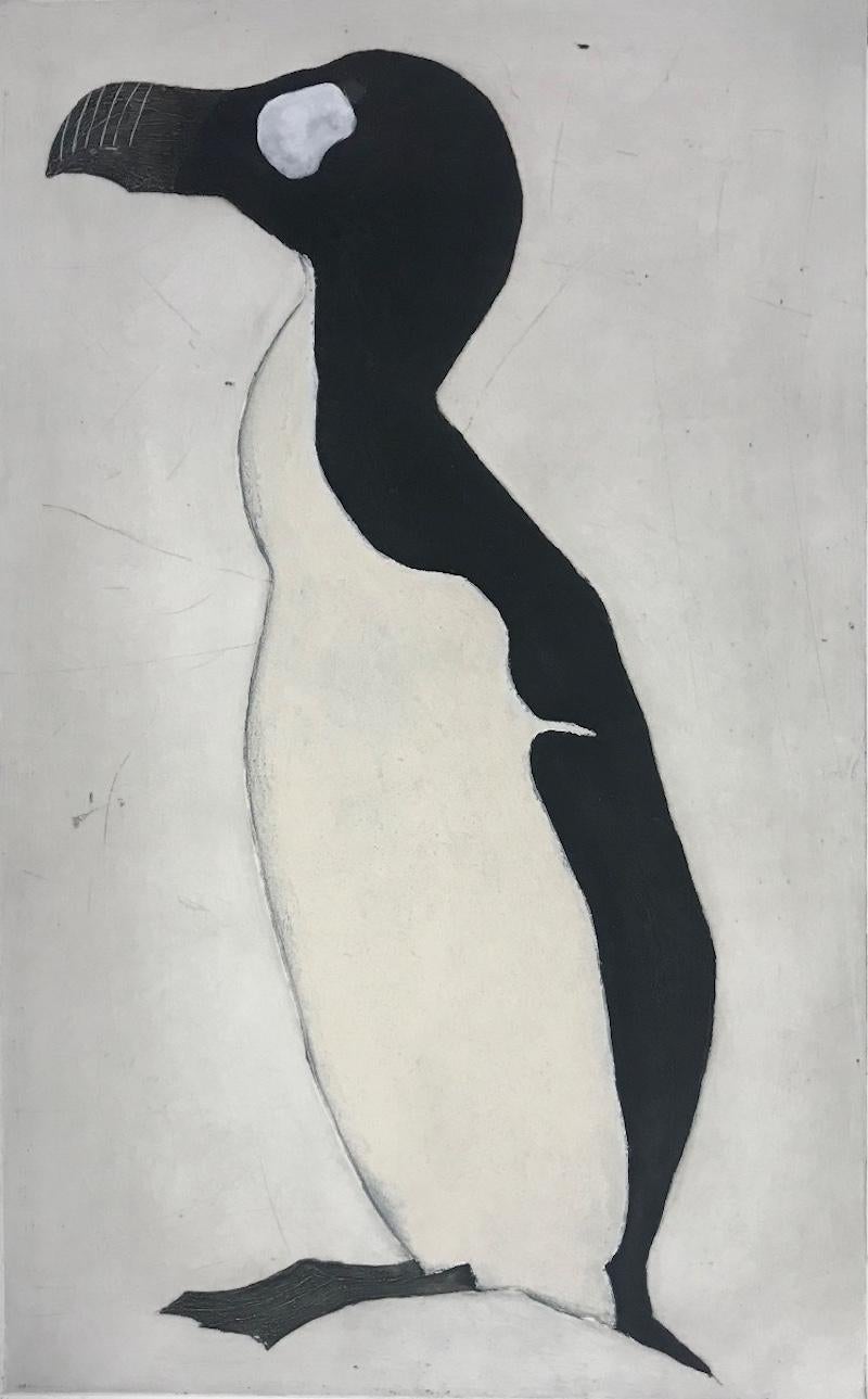 Great Auk by Kate boxer consists of white and black tones outlining the hand coloured Great Auk.

Additional information:

Sold unframed

Limited Edition of 30

Made with Drypoint, carborundum and hand coloured

Please note that insitu images are