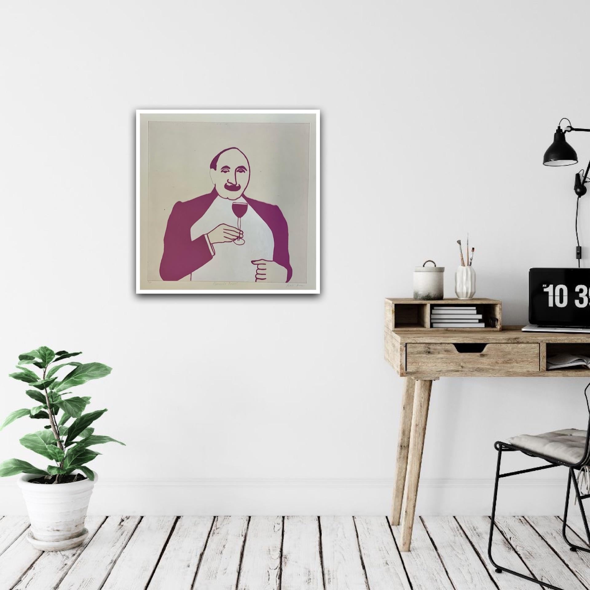 Hercule Poirot by Kate Boxer [2021]
limited_edition

Drypoint print on paper

Edition number 30

Image size: H:69.5 cm x W:69.5 cm

Complete Size of Unframed Work: H:77.5 cm x W:77.5 cm x D:0.1cm

Sold Unframed

Please note that insitu images are