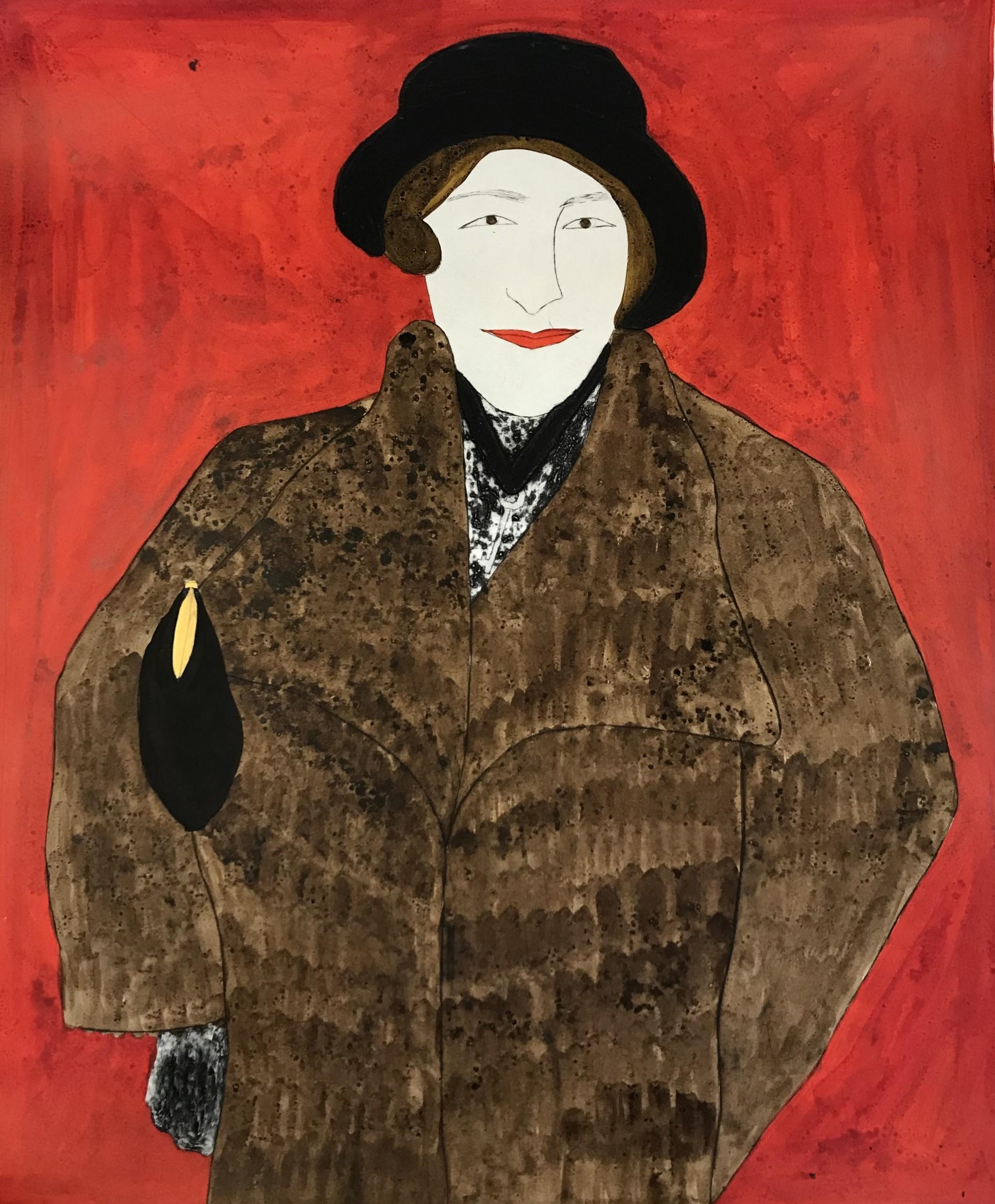 Kate Boxer  Animal Print – Agatha Christie, Mixed-Media-Kunstdruck, Literatur, Dramatik, Dramatiker, berühmte Persönlichkeiten