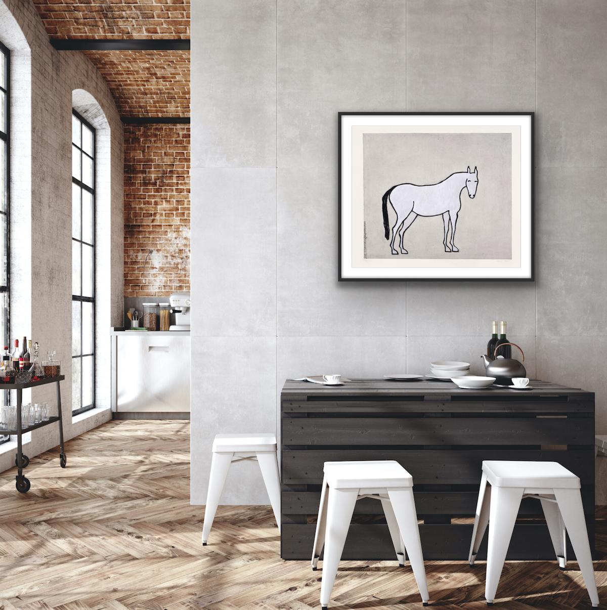 Austen, Art print, Horse, Animal print, Cartoon style print  For Sale 1