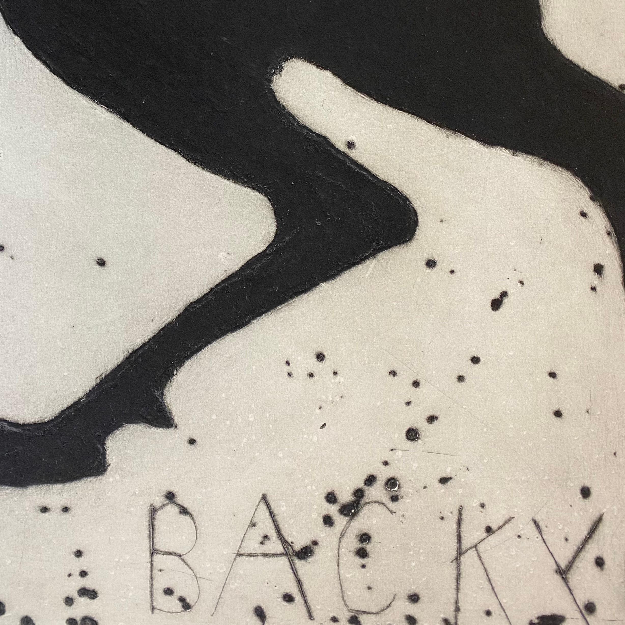 Backy, Contemporary Animal Art, Black Dog Art, Bright Minimalist Art For Sale 1