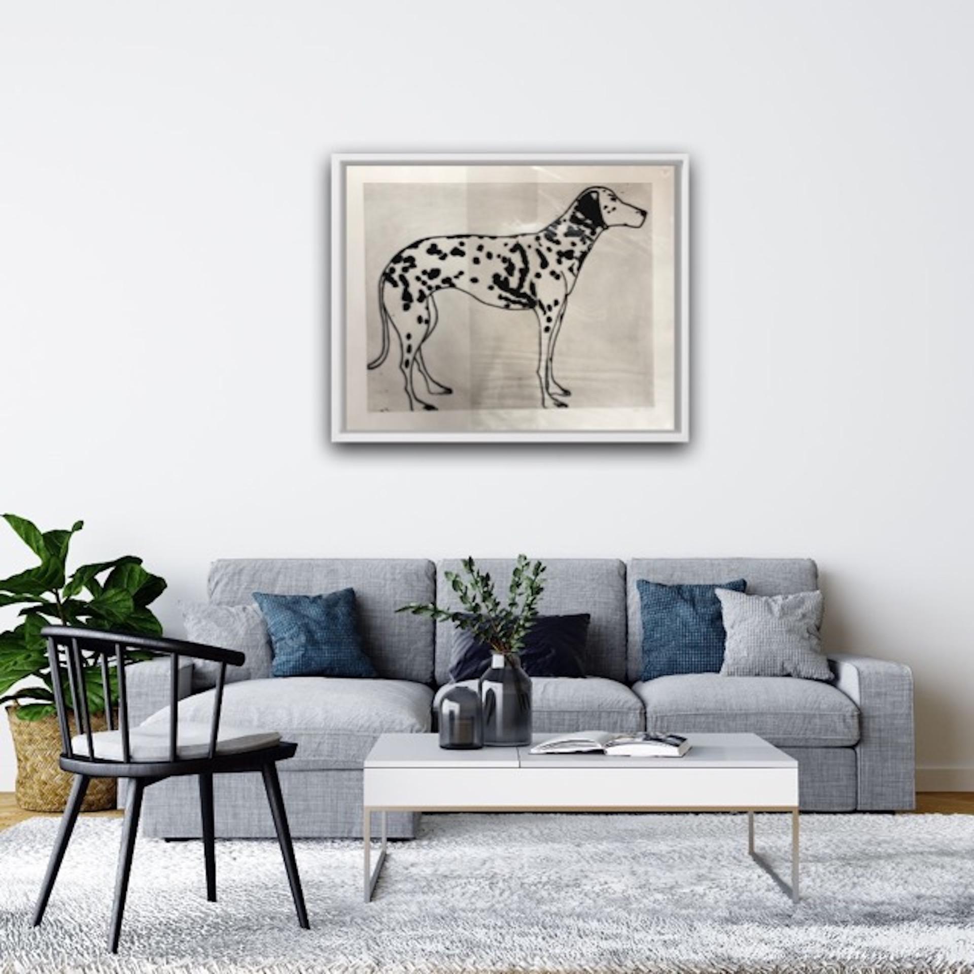 Black and White Dalmatian, Kate Boxer, Animal Art, Dog Print, Drypoint Print 8