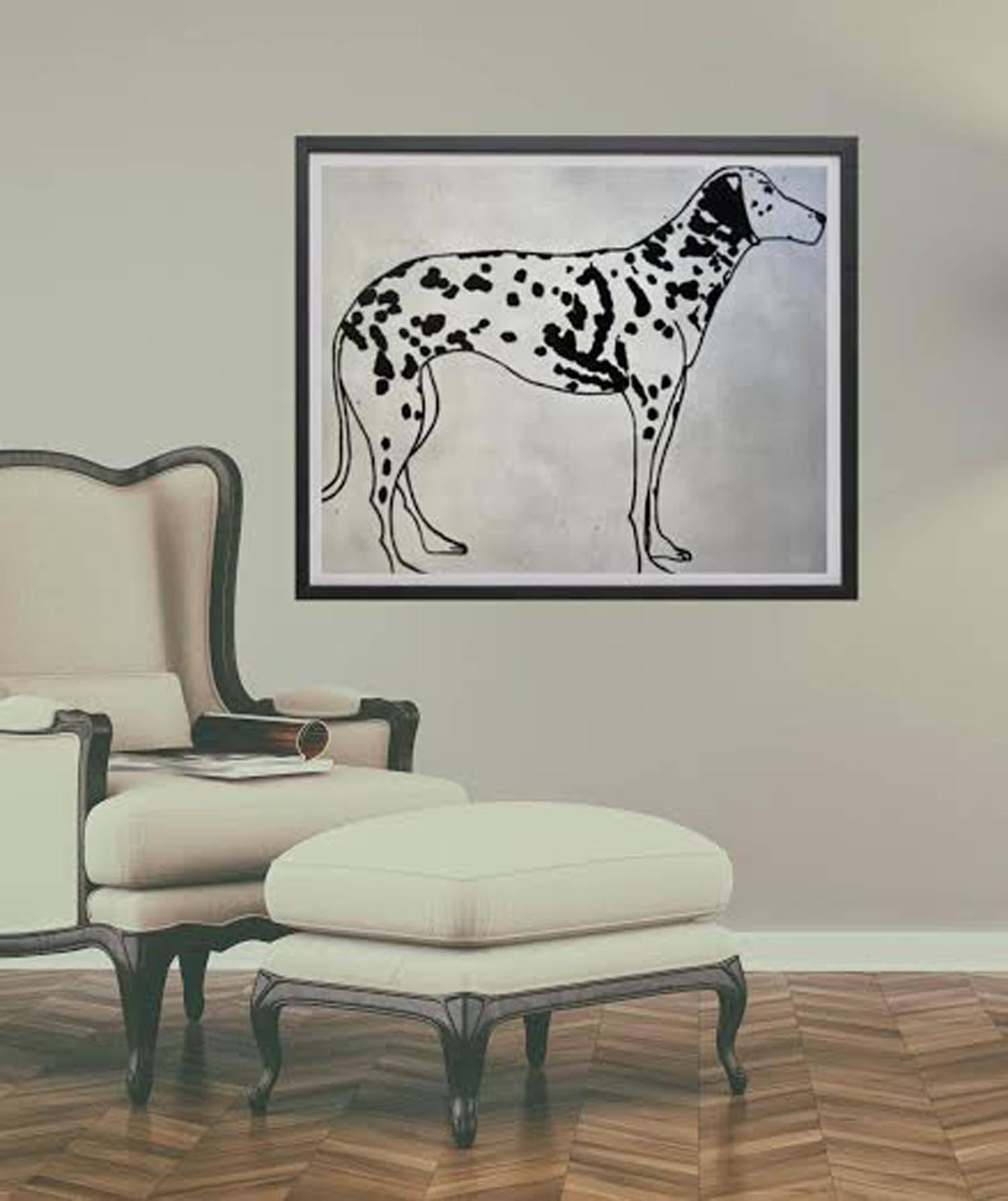 Black and White Dalmatian, Kate Boxer, Animal Art, Dog Print, Drypoint Print 9