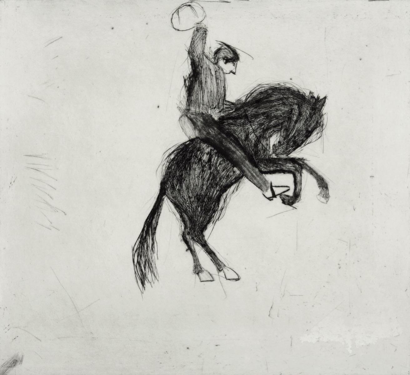 Bucking Bronco, Art print, Horse, Cowboy, Horse riding, Back and white art 