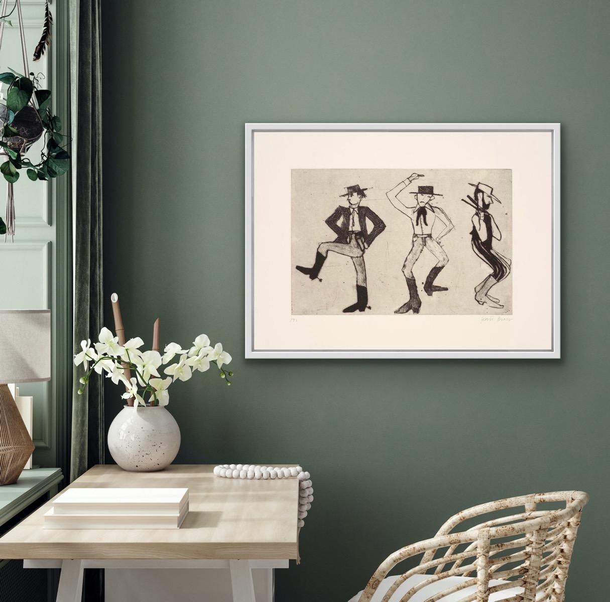 Cowboy Dancers, Limited edition print, Cowboy, Dancing, Black and white print - Contemporary Print by Kate Boxer 
