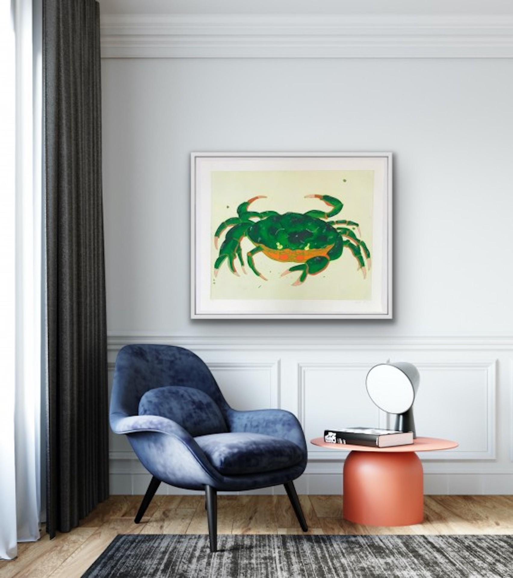 Crab by Kate Boxer [2021]
limited_edition

Drypoint print

Edition number 30

Image size: H:66 cm x W:82 cm

Complete Size of Unframed Work: H:74 cm x W:92.5 cm x D:0.1cm

Sold Unframed

Please note that insitu images are purely an indication of how