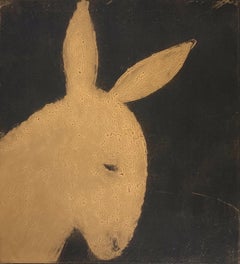 Donkey, animal print, gold print, limited edition drypoint etching