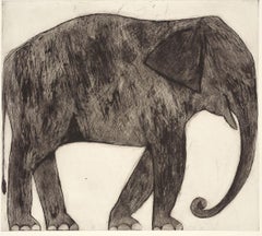 Impression éléphant art, imprimé animal, fait à la main, art éléphant, imprimé animal sauvage 
