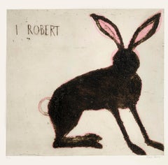 I Robert, Art print, Animal print, Handmade, Rabbit art, Contemporary 