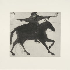 Kate Boxer, Dick Turpin On His Way To York, Contemporary Drypoint Print
