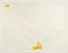 Kate Boxer, Goose, Contemporary Drypoint Print, Large Animal Art, Happy Art