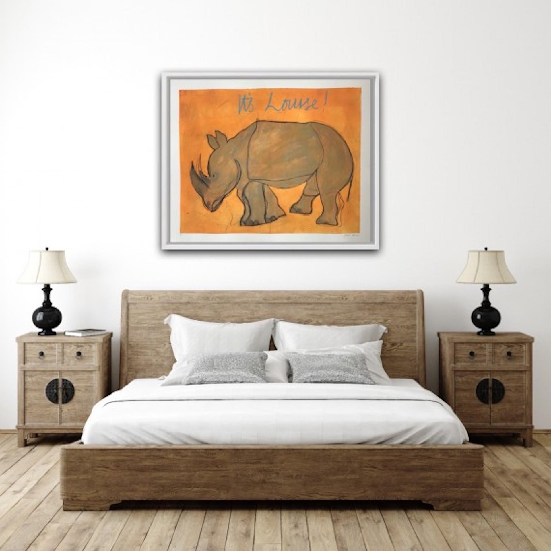 Kate Boxer, It’s Louise!, rhinoceros , animal art  Limited Edition Print 5