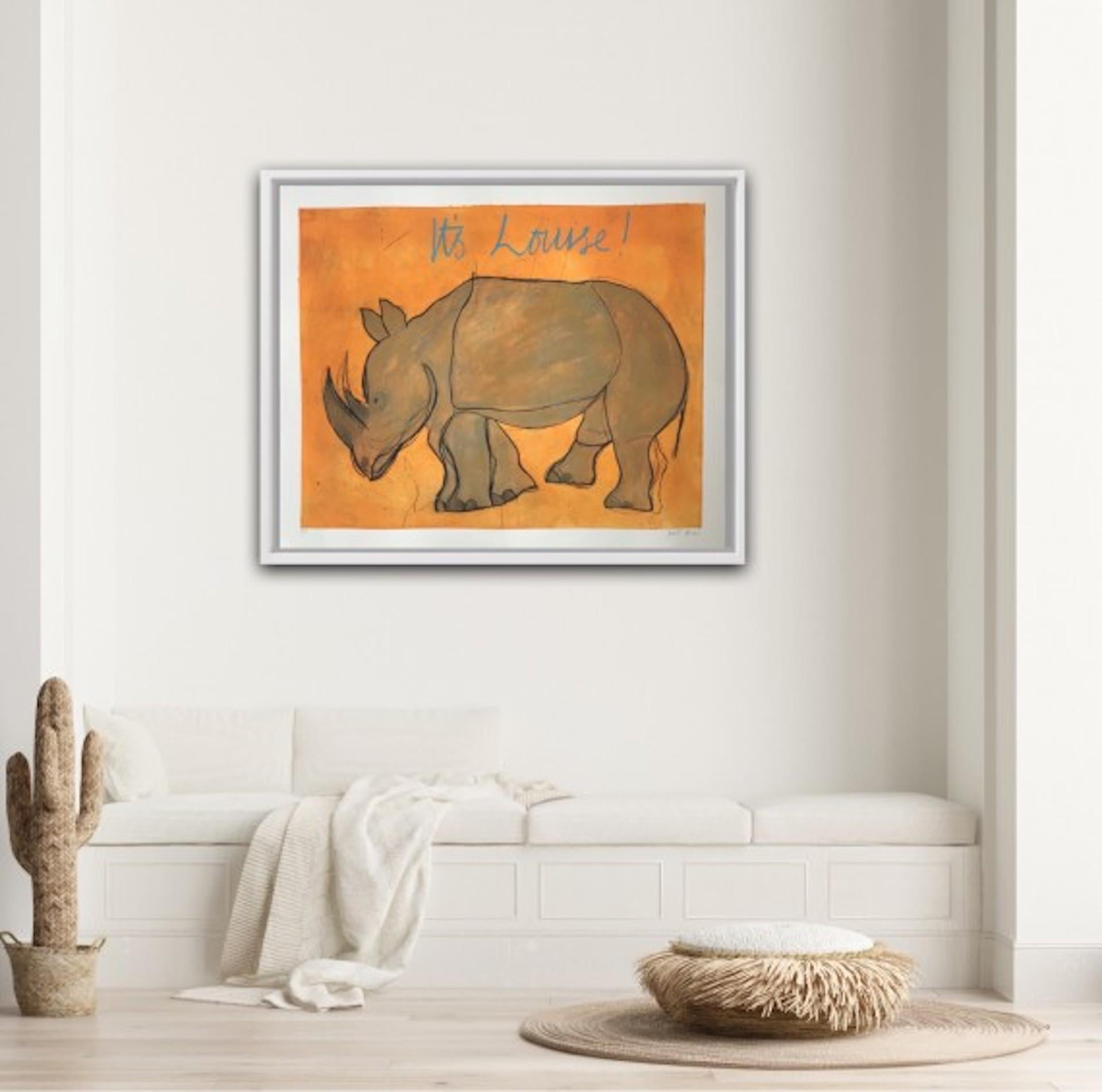 Kate Boxer, It’s Louise!, rhinoceros , animal art  Limited Edition Print 6