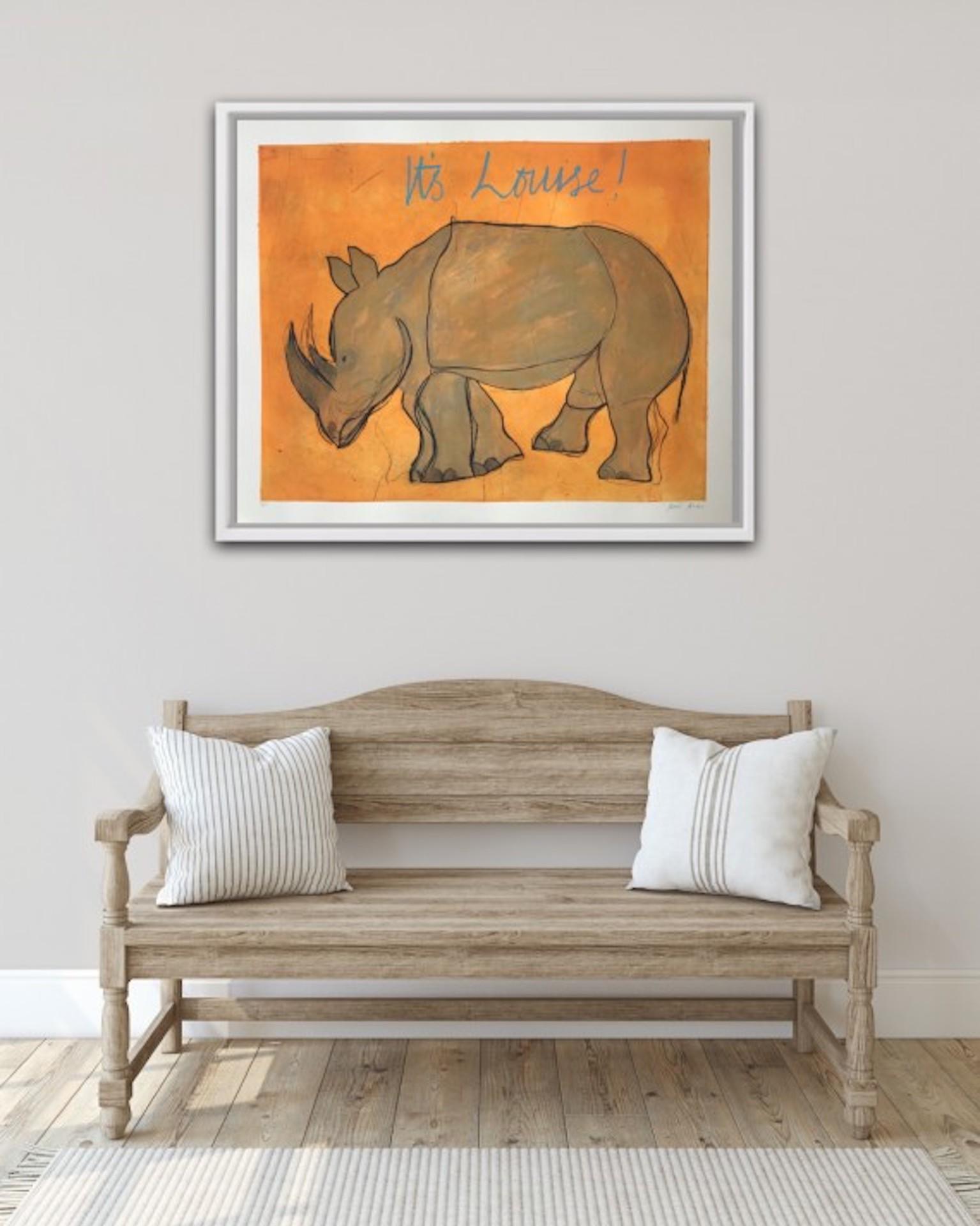 Kate Boxer, It’s Louise!, rhinoceros , animal art  Limited Edition Print 7