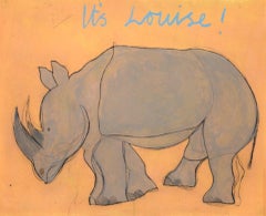 Kate Boxer, It’s Louise!, rhinoceros , animal art  Limited Edition Print