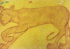 Lioness, Kate Boxer, Drypoint print, Animal art, Folk Art, Limited edition print