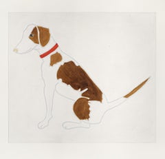 Lola, Dog Art, Animal Print, Brown and White Dog Art, Happy Contemporary Art