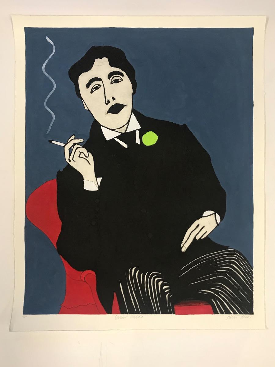 Oscar Wilde, Art print, Man, Person, Smoking, Cigarettes - Print by Kate Boxer 