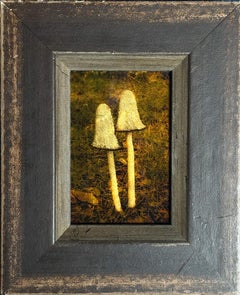 "Mushrooms, Tuscany" Original Artwork, 24kt Gold on Museum Glass