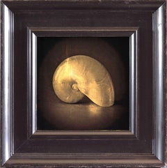 "Nautilus Muschel" Original Kunstwerk, 24kt Gold auf Museumsglas