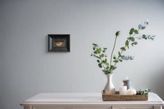 "Owl Feather" Original Artwork, 24kt Gold on Museum Glass