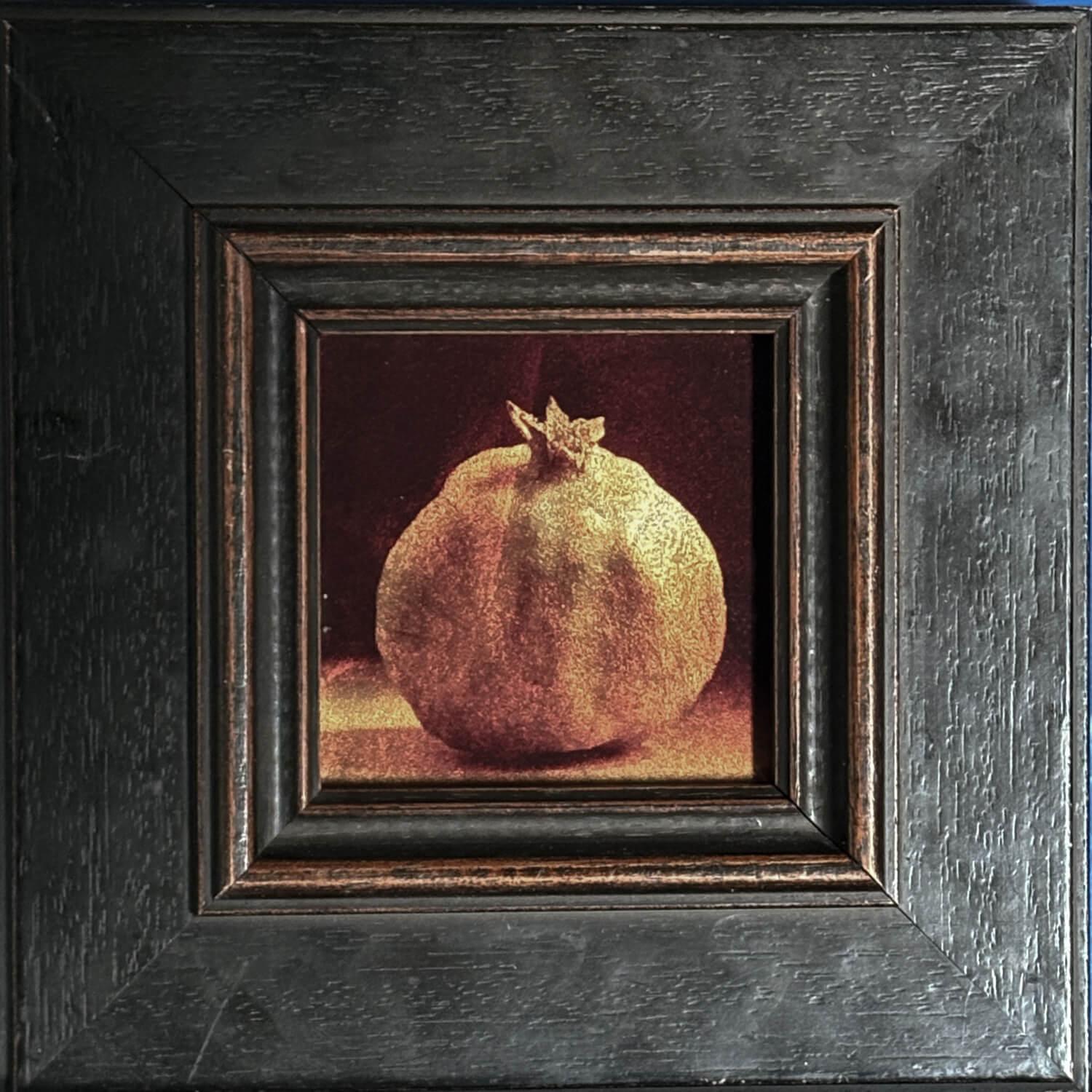 "Pomegranate" Original Artwork, 24kt Gold on Museum Glass