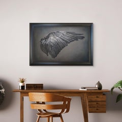 "Raven Wing" Original Artwork, Pigment Print and Colored Pencil