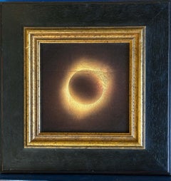 "Total Solar Eclipse 2017" Original Artwork, 24kt Gold on Museum Glass