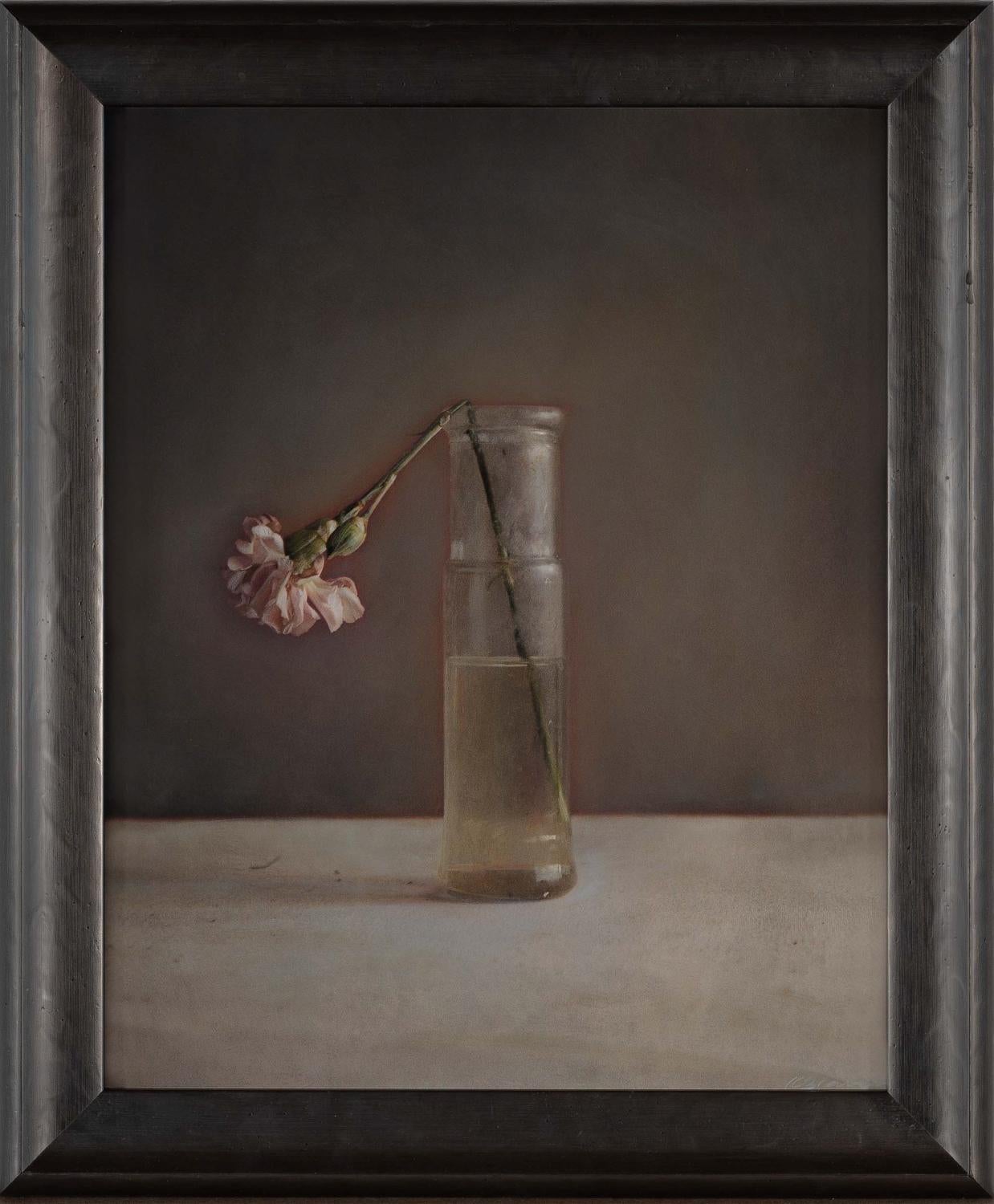 Kate Breakey Black and White Photograph - Carnation in a Bottle