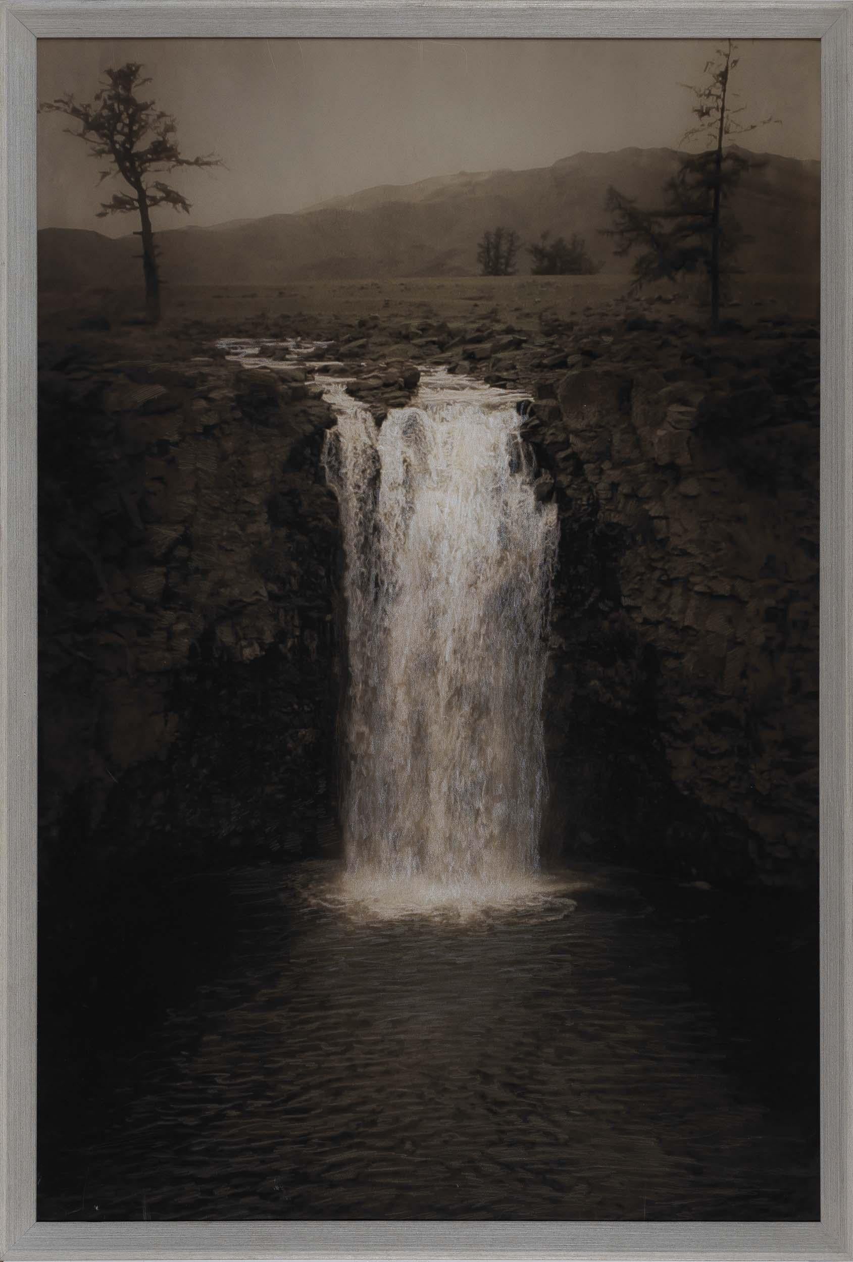 Kate Breakey Black and White Photograph - Waterfall, Mongolia 