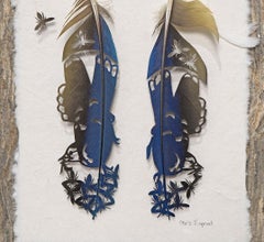 "Wasp Nest Joy" (2024), By Chris Maynard, Original Feather Carving