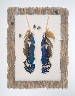 "Wasp Nest Joy" (2024), By Chris Maynard, Original Feather Carving