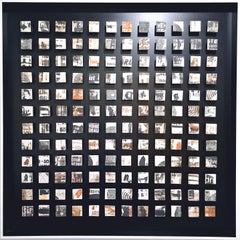 Contemporary modern orange-brown black white ceramic painting Maze